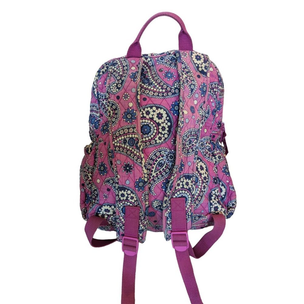 Vera Bradley Backpack Boysenberry Paisley Quilted Pink Blue - Picture 11 of 16